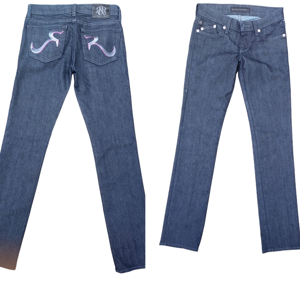 Rock And Republic‎ Y2K Jeans Like New Size 23 (Teen, Small Adult) Made In Eu